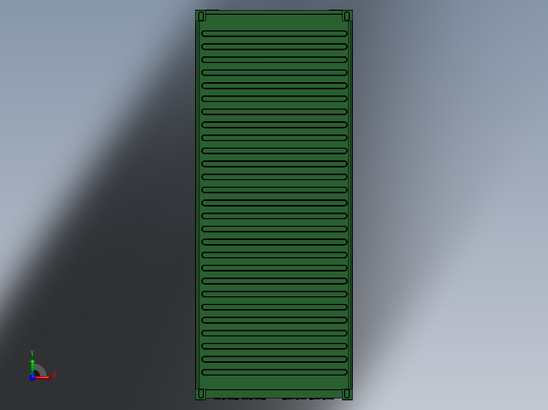 集装箱和集装箱吊具前视图