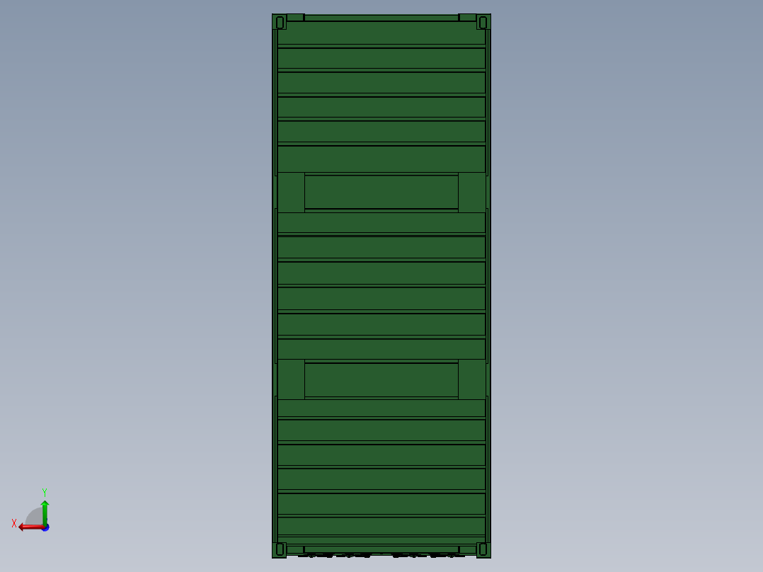 集装箱和集装箱吊具后视图