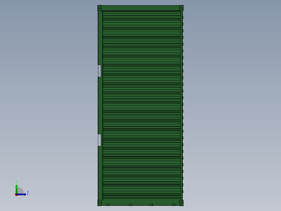 集装箱和集装箱吊具左视图