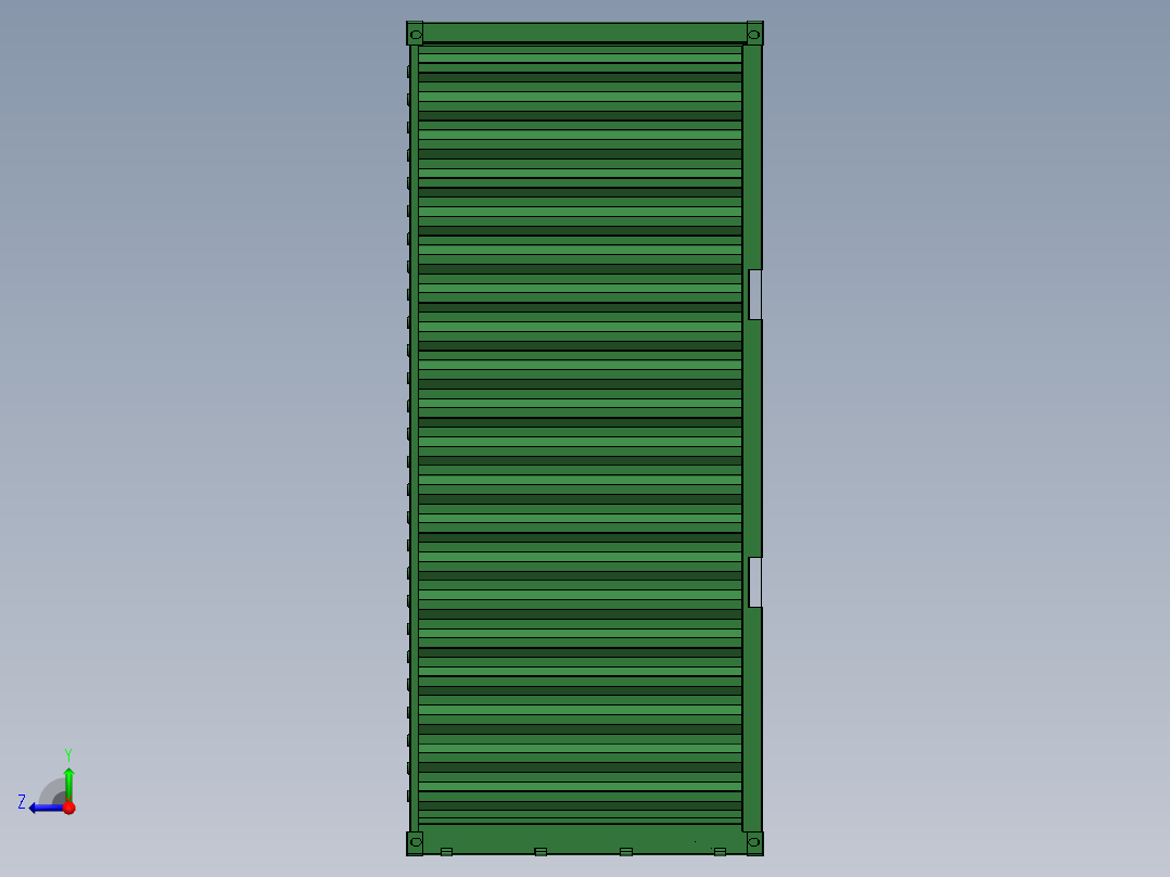 集装箱和集装箱吊具右视图