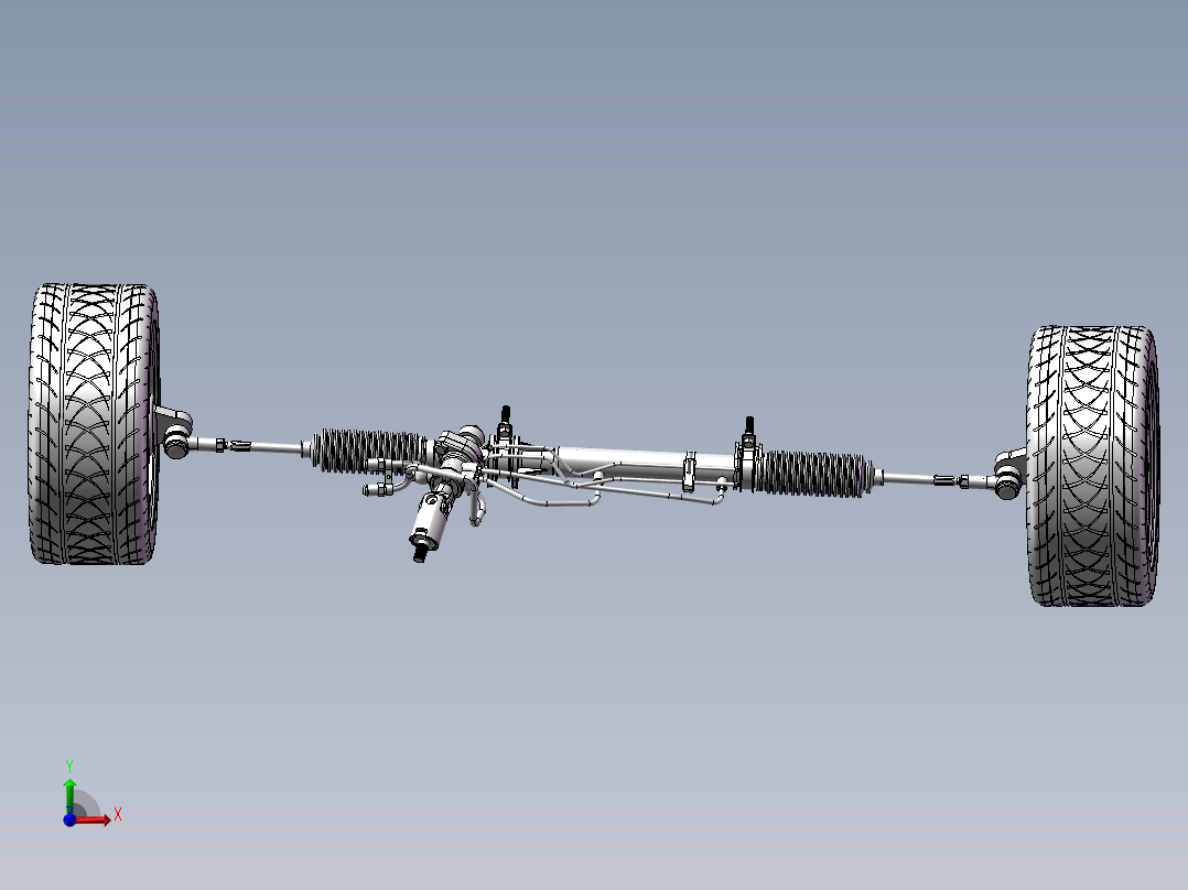 汽车电动助力转向系统 3D图纸参考资料设计素材STP格式文件机械前视图