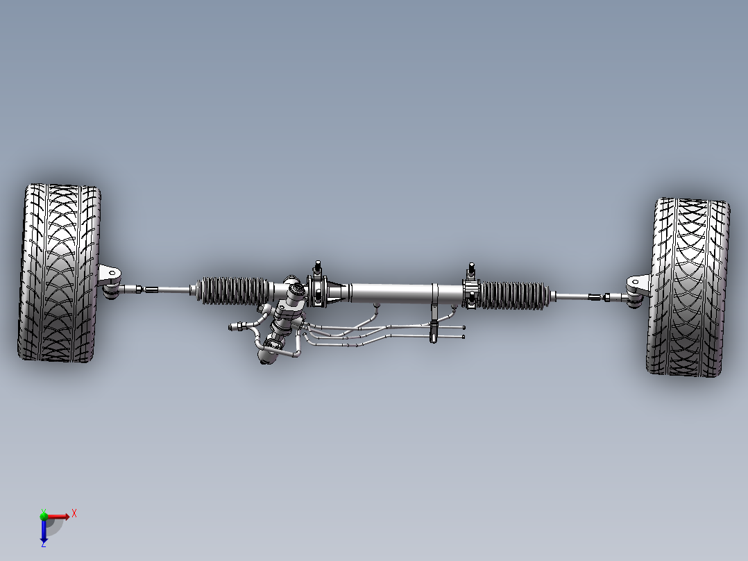 汽车电动助力转向系统 3D图纸参考资料设计素材STP格式文件机械俯视图