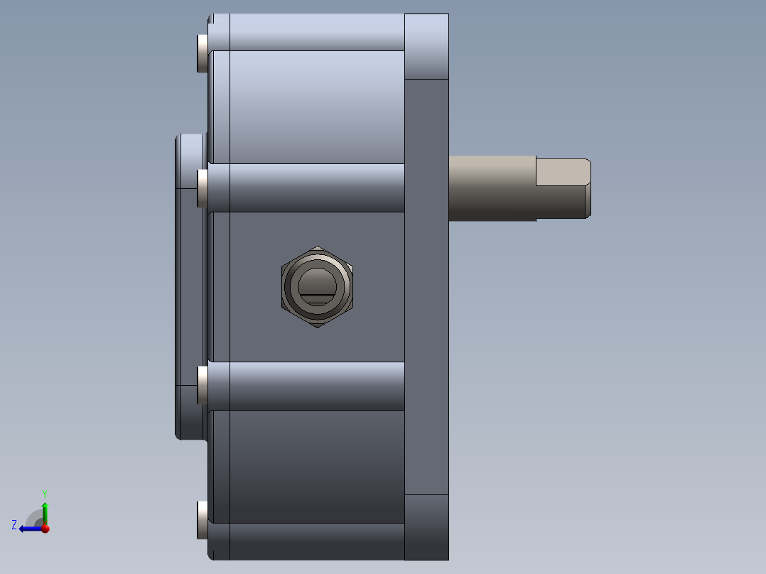 齿轮油泵右视图