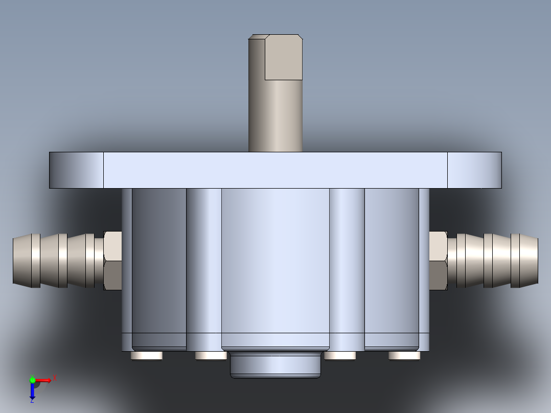 齿轮油泵俯视图