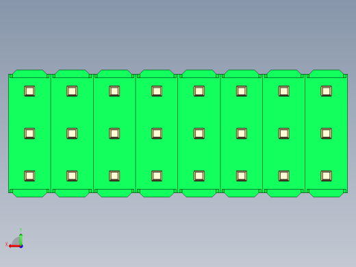 彩色公头100mil（2.54mm）系列-DS1021_green_3x08p_100mil_Type5_rev1.0后视缩略图