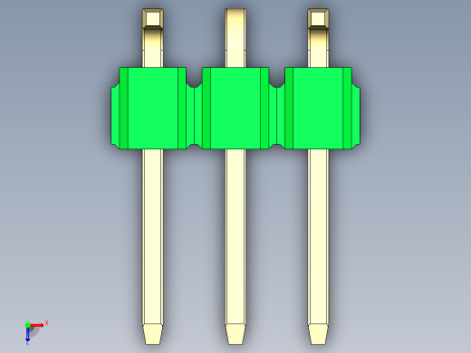 彩色公排针 100mil 2.54mm 系列-DS1022_green_03p_100mil_Type_SMT_R1_rev1.0俯视缩略图