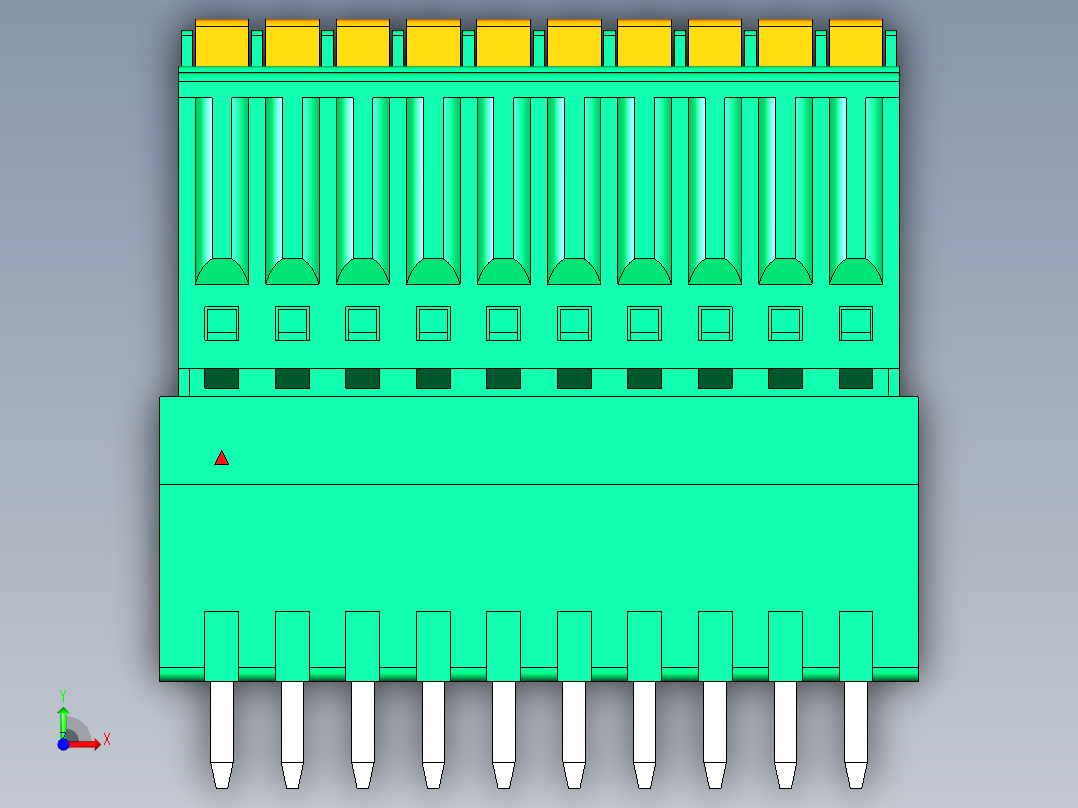 DEGSON 15EDG 系列 2.5mm 接线端子包-15EDGVC+KD-2.5-10P-14-00AH前视图