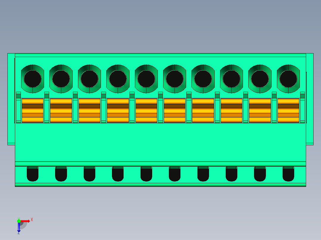 DEGSON 15EDG 系列 2.5mm 接线端子包-15EDGVC+KD-2.5-10P-14-00AH俯视图