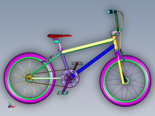 表演小轮极限运动自行车前视缩略图