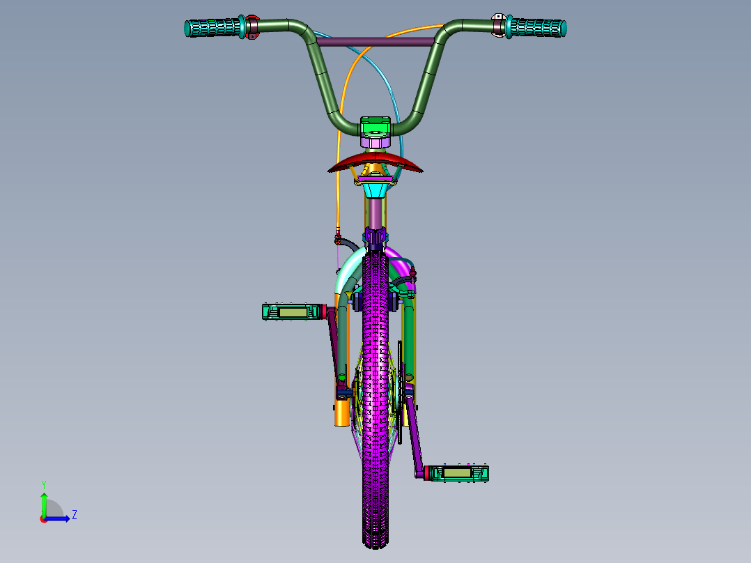 表演小轮极限运动自行车左视图