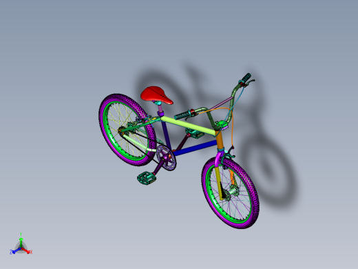 表演小轮极限运动自行车正等轴测缩略图