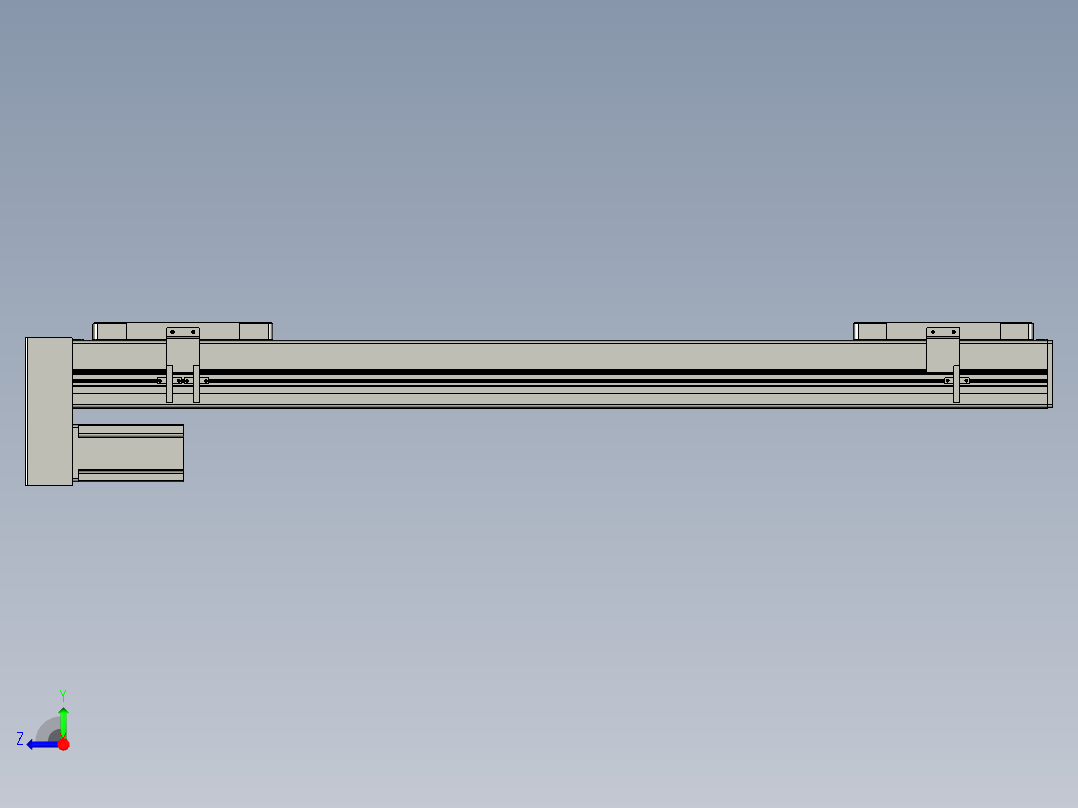 直线模组LHC14-S750-D设计图纸右视图
