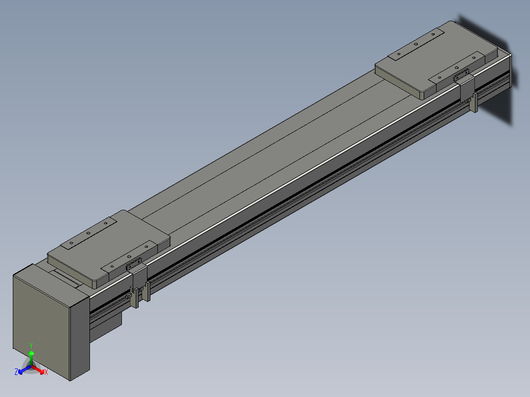 直线模组LHC14-S750-D设计图纸正等轴测图