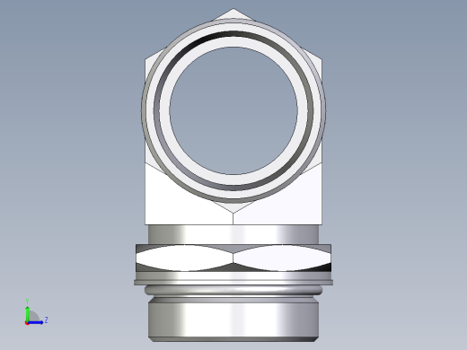 卡套式工业通用硬管接头EO_Adjustable_locknut_branch_tee_TEE42LMOROMDCF左视缩略图