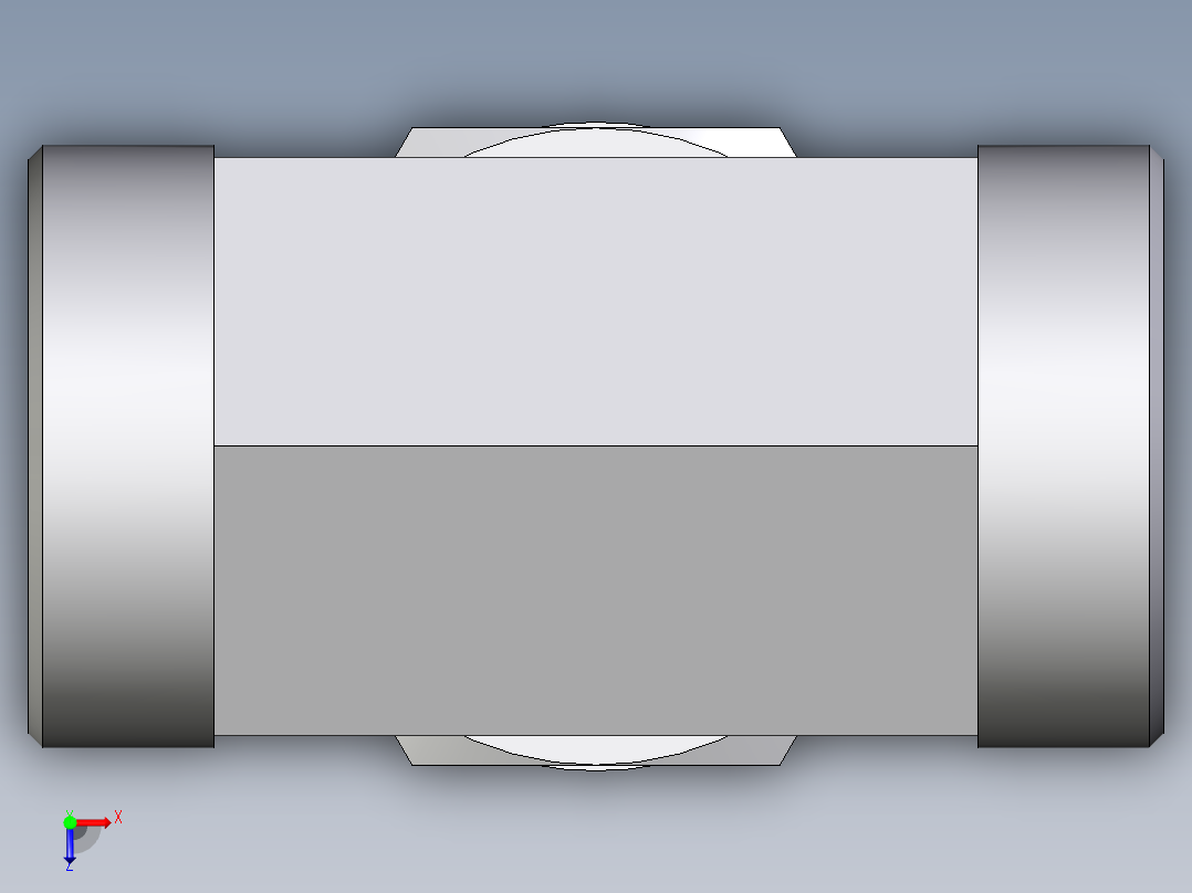 卡套式工业通用硬管接头EO_Adjustable_locknut_branch_tee_TEE42LMOROMDCF俯视图