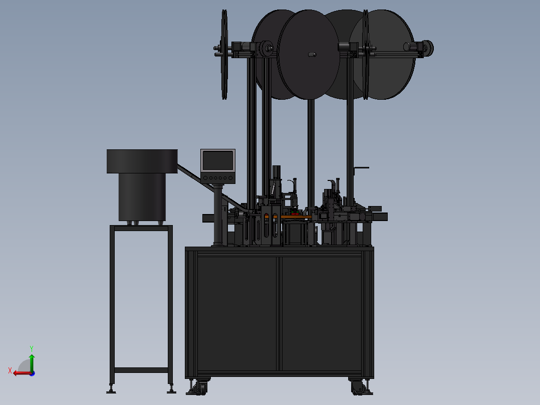 转盘式连接器自动插端子机后视图