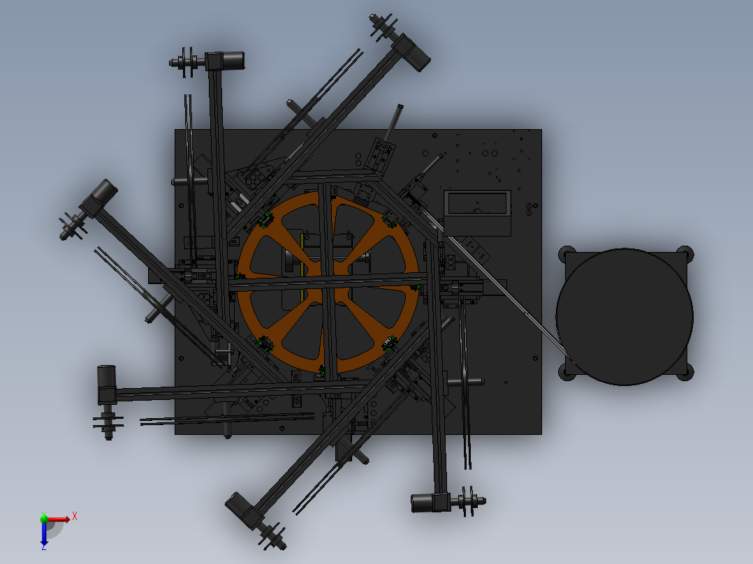 转盘式连接器自动插端子机俯视图