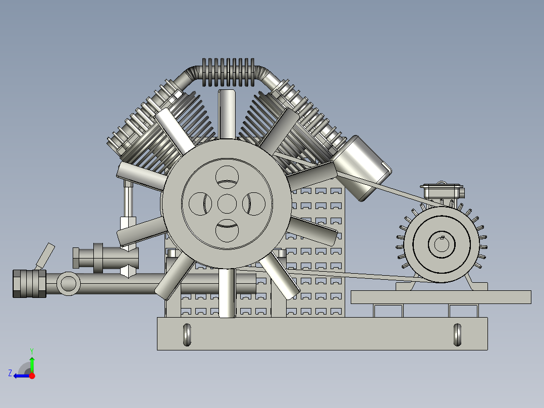 矿用压缩机 BT-4（三角带）--stp右视图
