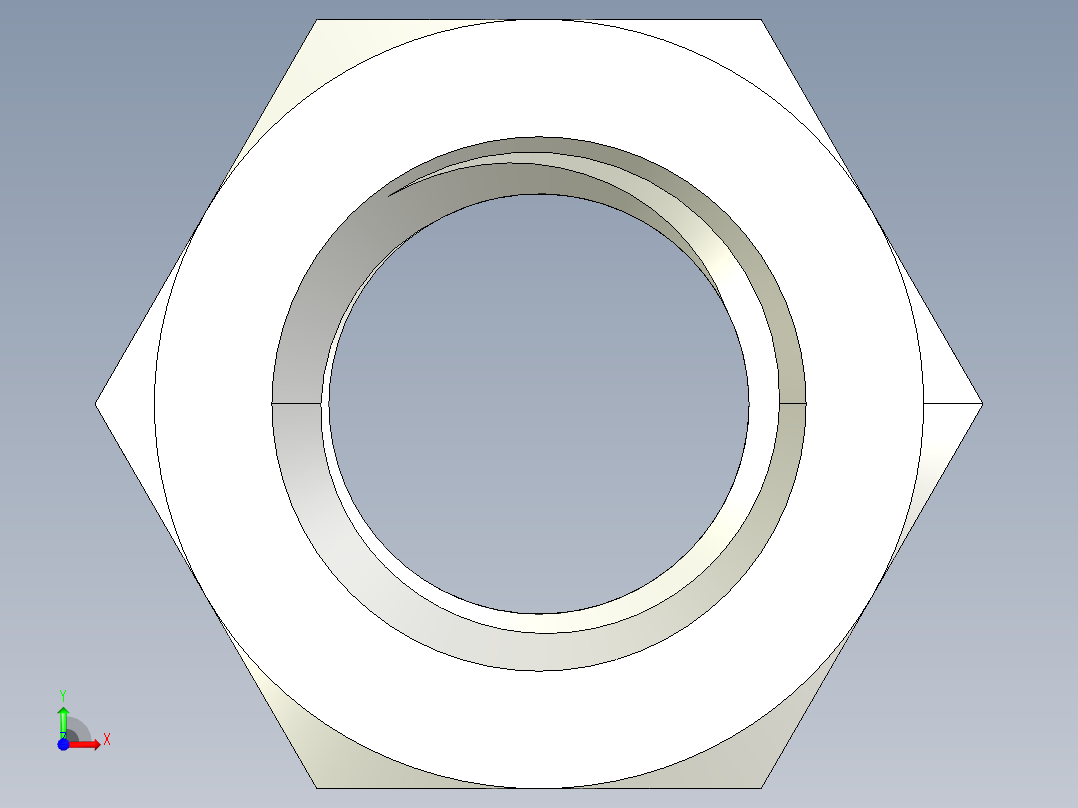 DIN 934 螺母-M18 Nut.STEP前视图