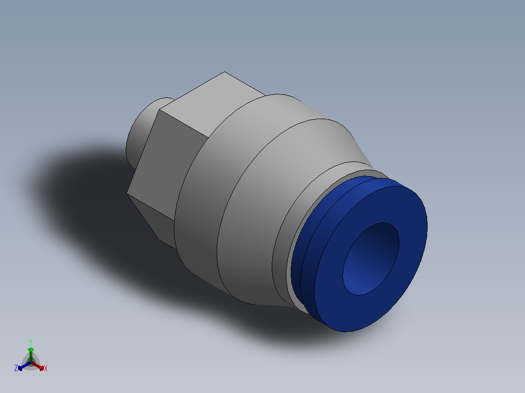Ø6 x M6 - CONEXÃO RETA (C02250606)正等轴测图