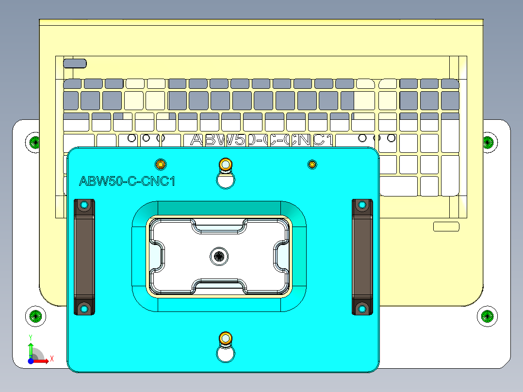 COCO-C-CNC1笔记本CNC工装夹具三维模型-1203前视图