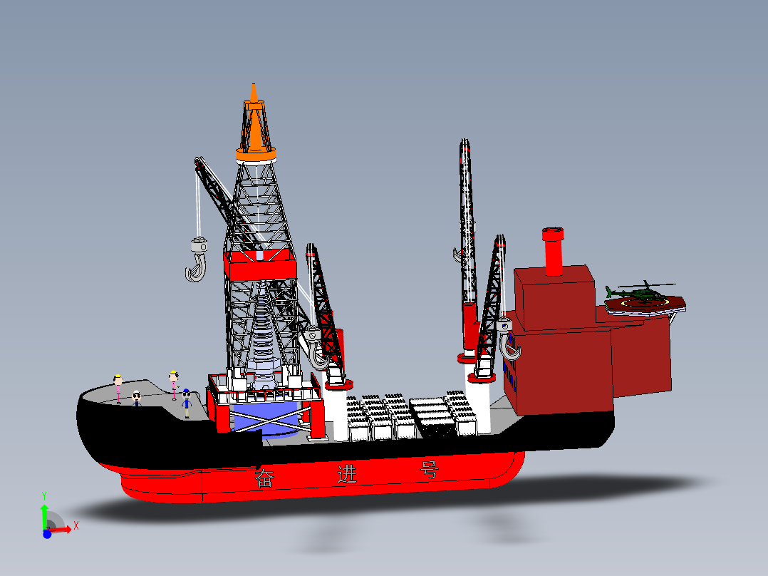 “奋进号”钻井船模型--497608--25