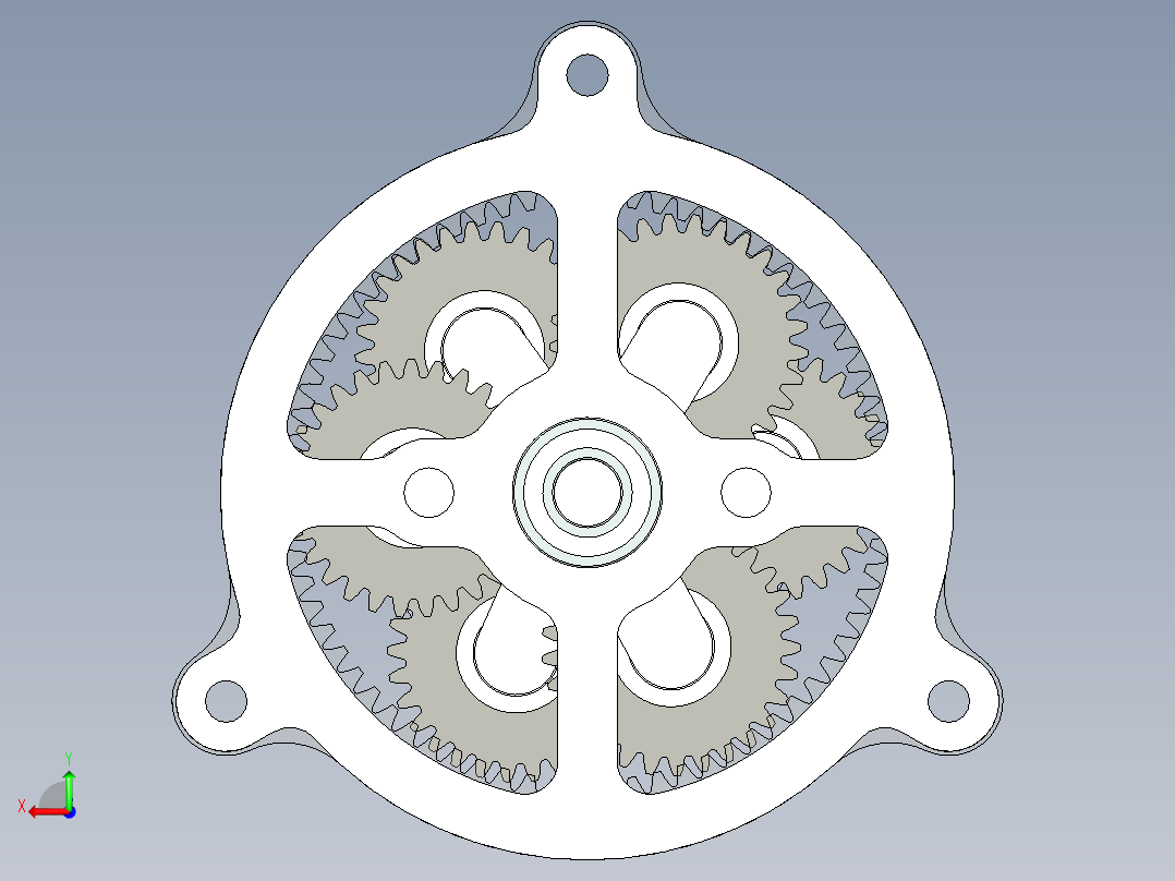 NGW两级行星齿轮减速机后视图