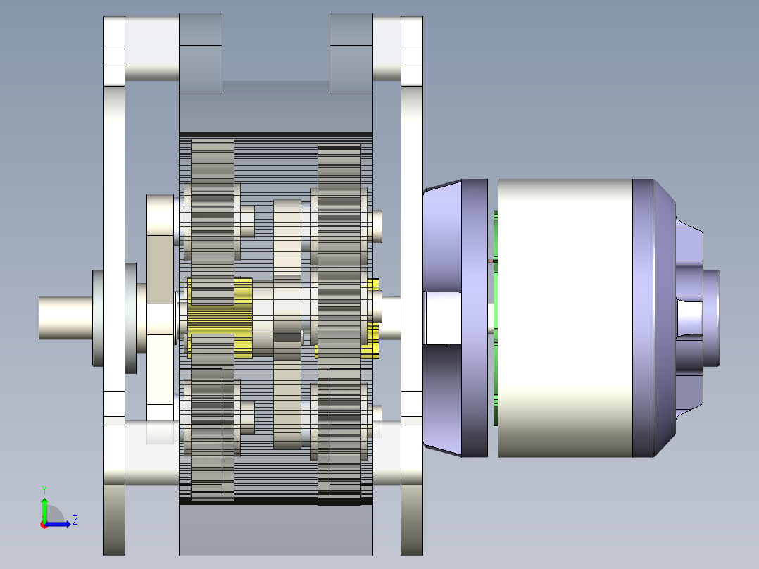 NGW两级行星齿轮减速机左视图
