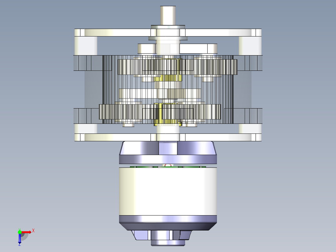 NGW两级行星齿轮减速机俯视图