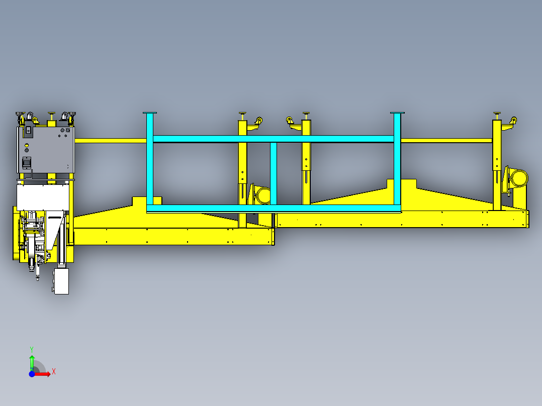 数据线标签加工生产线设备设计前视图