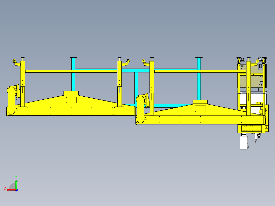 数据线标签加工生产线设备设计后视图