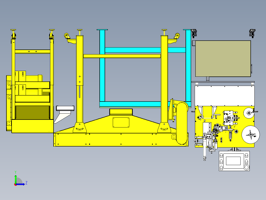 数据线标签加工生产线设备设计左视图