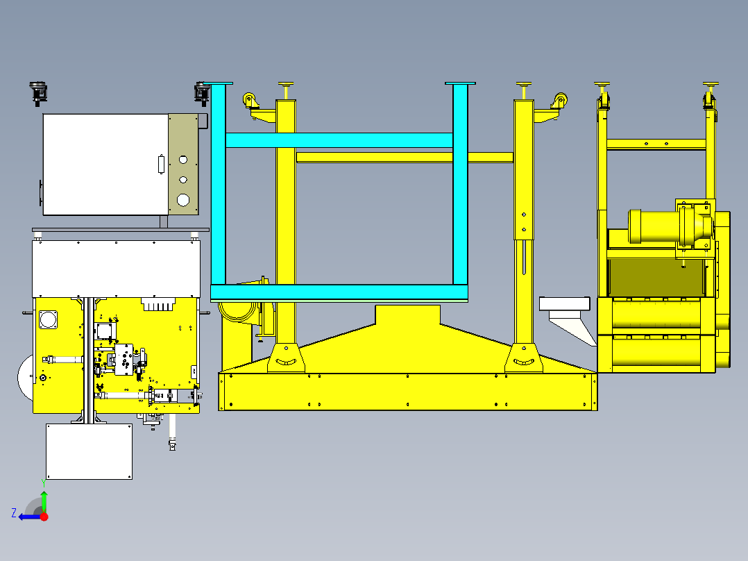 数据线标签加工生产线设备设计右视图