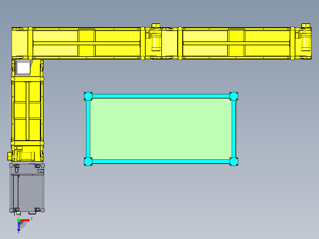 数据线标签加工生产线设备设计俯视图