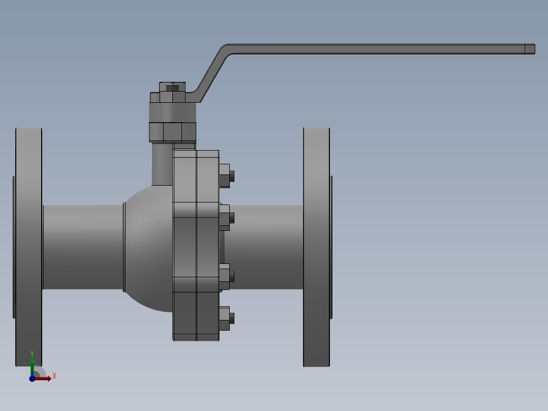 [DN50]球阀前视图