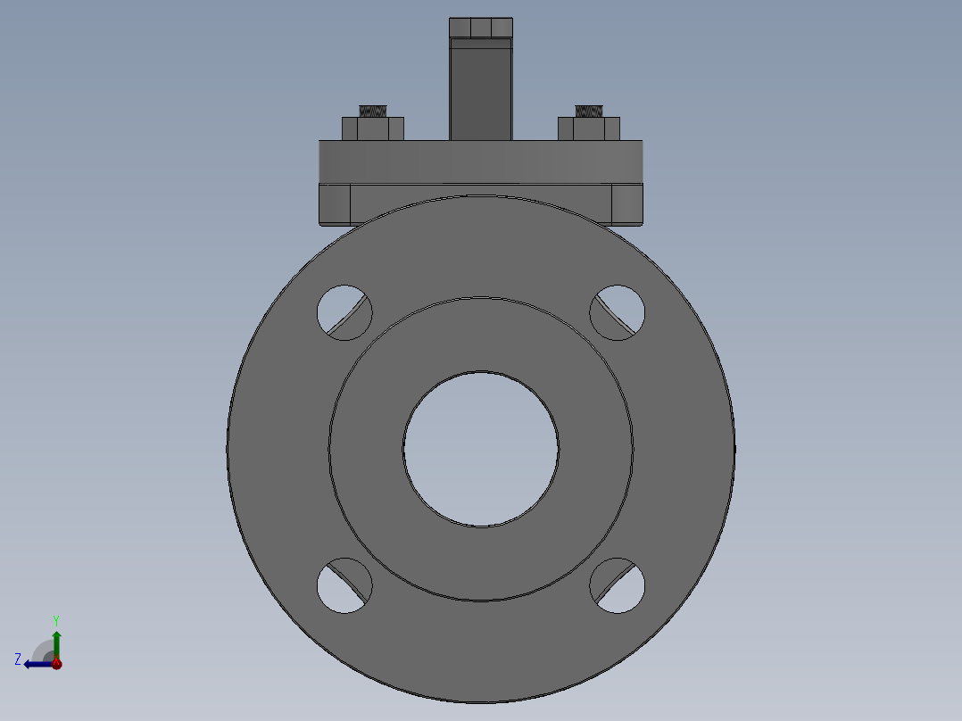 [DN50]球阀右视图