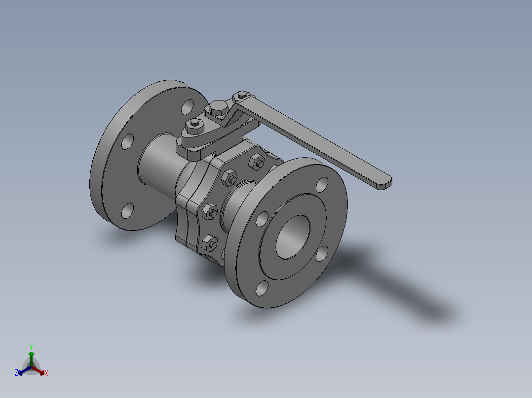 [DN50]球阀正等轴测图