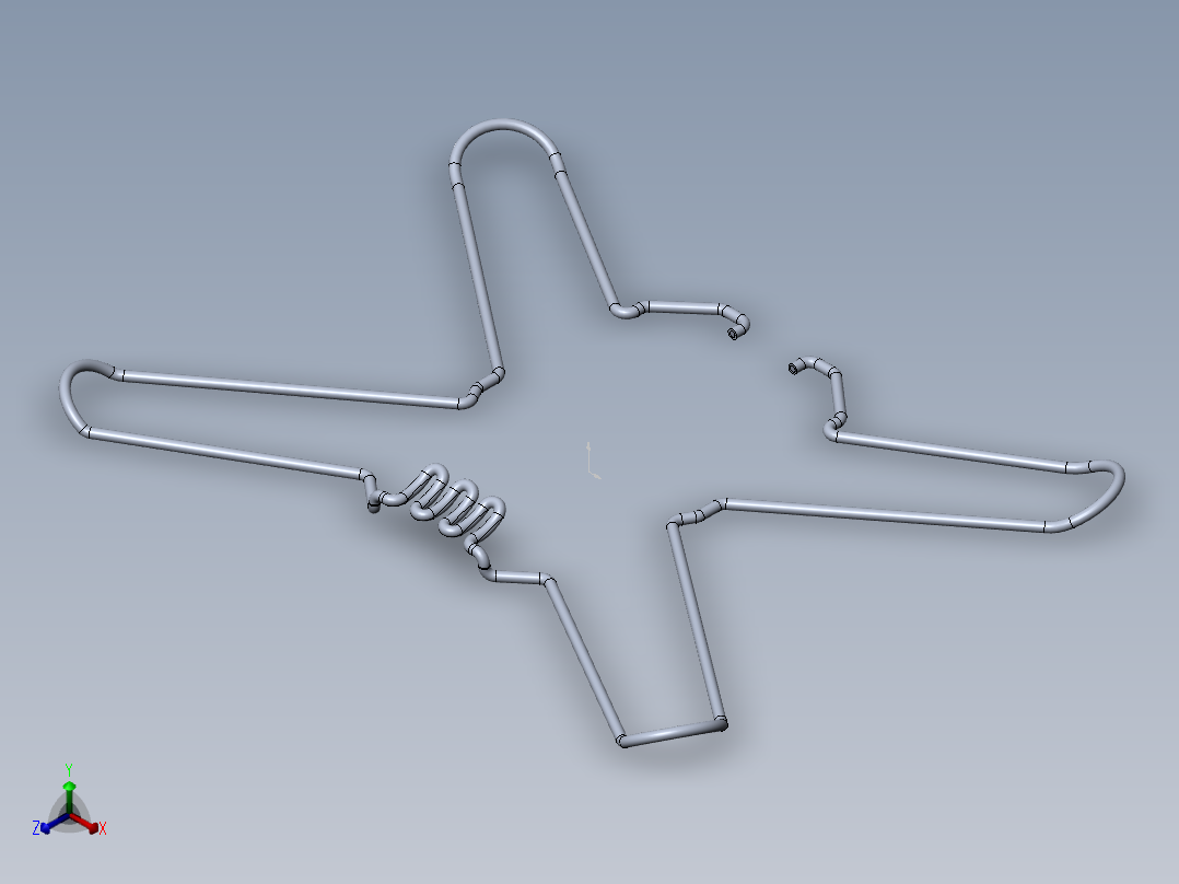 无人机冷却管11正等轴测图