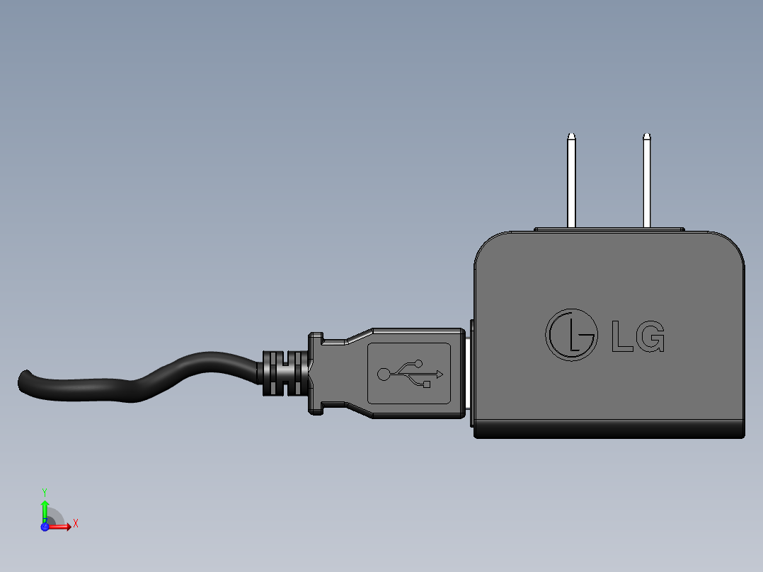 lg手机充电器带usb适配器12前视图
