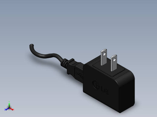 lg手机充电器带usb适配器12正等轴测缩略图