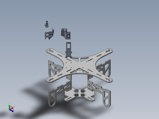 带有自动万向架摄像系统的四旋翼结构（无人机）