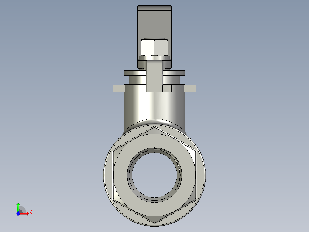不锈钢球阀-DN25前视图