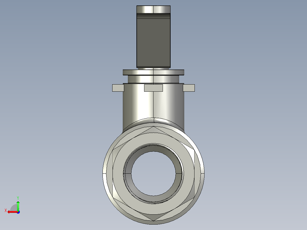 不锈钢球阀-DN25后视图