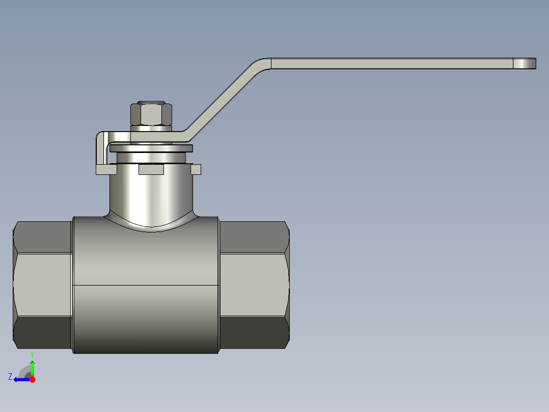 不锈钢球阀-DN25右视图