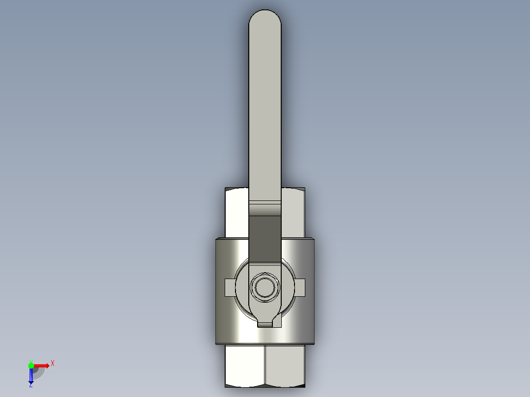 不锈钢球阀-DN25俯视图