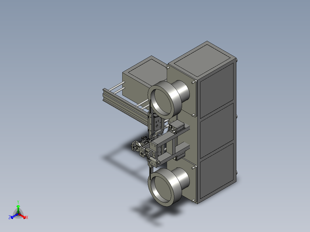 插片排序机构的垂直排序主视图