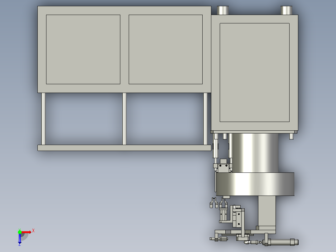 插片排序机构的垂直排序俯视图