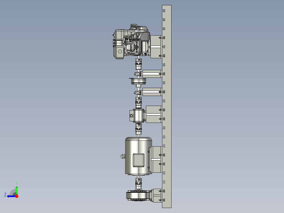 油电驱动装置试验台右视图