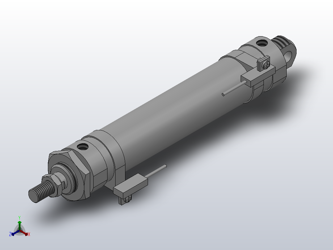 10Y-1R系列小型气缸(带开关型)[10Y-1RSD50N200SK2-SD]正等轴测图