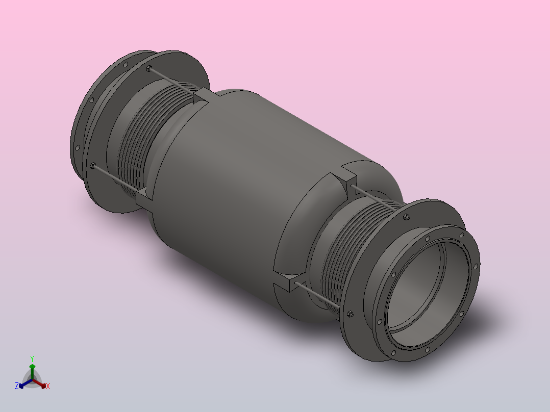 PB型膨胀节_PB6400N正等轴测图